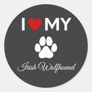 Ich habe meinen irischen Wolfhound-Hund-Sondertext Runder Aufkleber