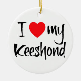 Ich habe meinen Keeshond Hund gehört Keramikornament