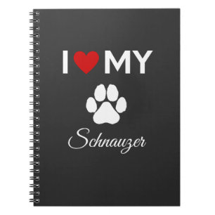 Ich habe meinen Schnauzer-Hund-Sondertext Liebe Notizblock