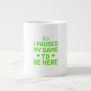 Ich habe meinen SpielNeon Pixel Art angehalten Jumbo-Tasse