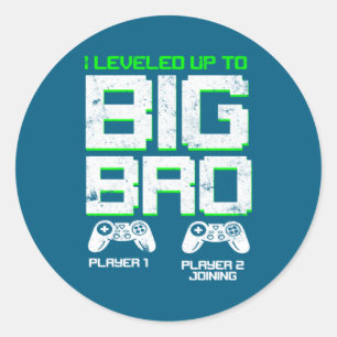 Ich habe mich auf Big Bro Kids Gamer neuer Bruder Runder Aufkleber