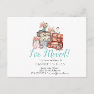 Ich habe mich bewegt, Aquarellfarben-Blumenkoffer Ankündigungspostkarte