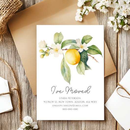 Ich habe mich bewegt | Lemon Blossom neue Adresse Ankündigungspostkarte