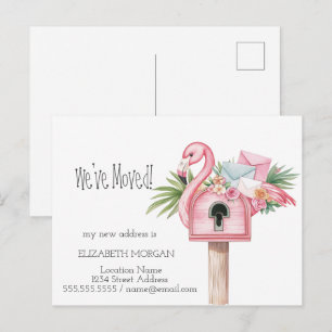Ich habe mich bewegt, Mailbox Flamingo neue Adress Ankündigungspostkarte