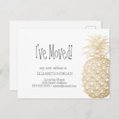 Ich habe mich bewegt, schicke Gold Ananas neue Adr Ankündigungspostkarte (Vorne/Hinten)