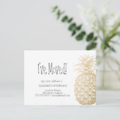 Ich habe mich bewegt, schicke Gold Ananas neue Adr Ankündigungspostkarte (Stehend Vorderseite)