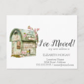 Ich habe mich bewegt, Vintage Mailbox-Blume Ankündigungspostkarte (Vorderseite)