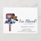 Ich habe mich bewegt, Wasserfarbe Mailbox Blue Blu Ankündigungspostkarte (Vorderseite)