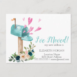 Ich habe mich bewegt, Wasserfarbe Mailbox-Blume He Ankündigungspostkarte