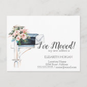 Ich habe mich bewegt, Wasserfarbenblau-Postfach-Fl Ankündigungspostkarte (Vorderseite)