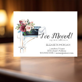 Ich habe mich bewegt, Watercolor Blue Mailbox-Blum Ankündigungspostkarte