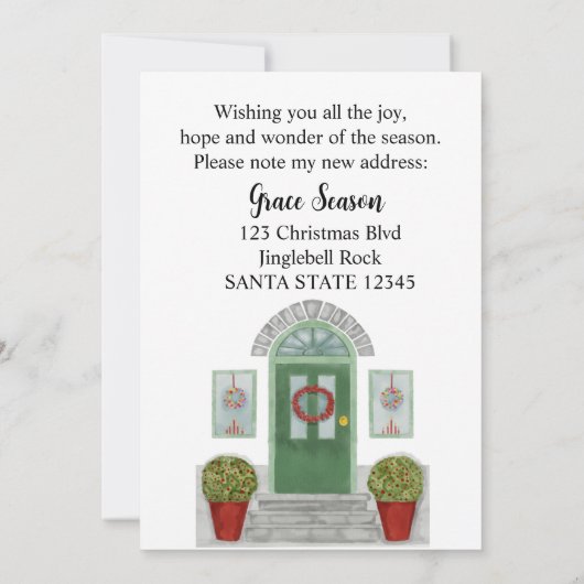 Ich habe mich bewegt! Weihnachts-Zuhause-Einladung Einladung (Rückseite)