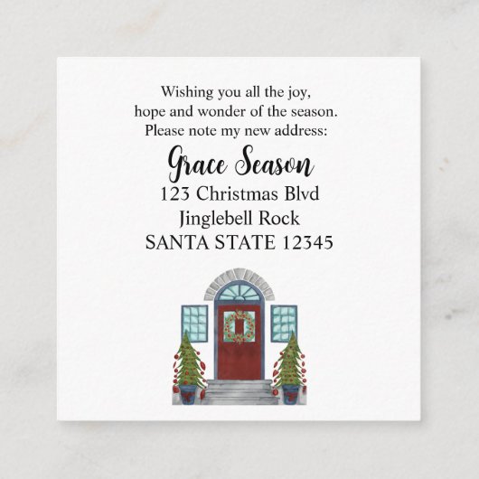 Ich habe mich bewegt! Weihnachtskarten-Zuhause Begleitkarte (Rückseite)