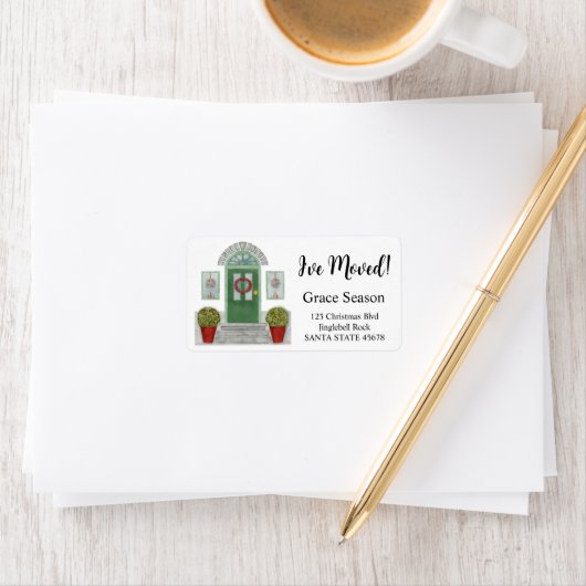 Ich habe mich bewegt! Weihnachtsmarke Adressaufkleber (Insitu)