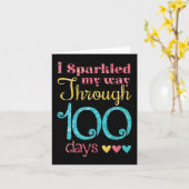 Ich habe mich durch 100 Schultage für Karte (Gelbe Blume)