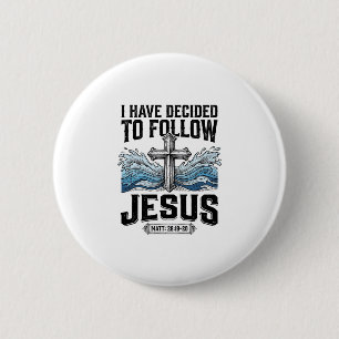 Ich habe mich entschieden, Jesus Vintage-Shirt zu Button