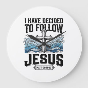 Ich habe mich entschieden, Jesus Vintage-Shirt zu  Große Wanduhr
