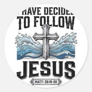 Ich habe mich entschieden, Jesus Vintage-Shirt zu Runder Aufkleber