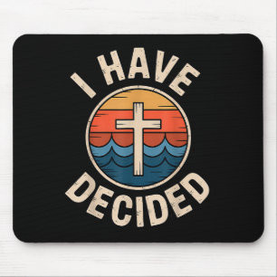 Ich habe mich entschieden Retro christliche Taufe  Mousepad