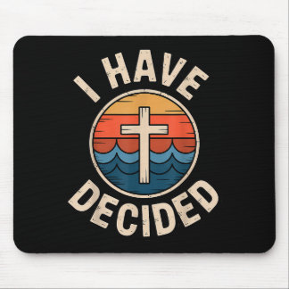 Ich habe mich entschieden Retro christliche Taufe Mousepad