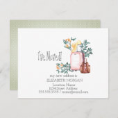 Ich habe mich umgezogen, Koffer, Blume neue Adress Ankündigung (Vorne/Hinten)