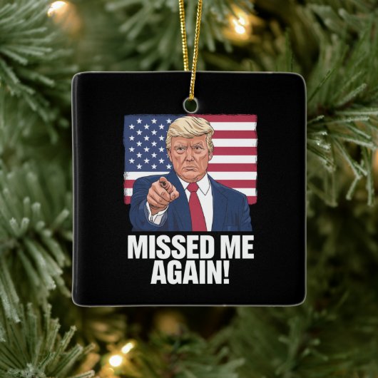 Ich habe mich wieder vermisst Trump Wahlen 2024 Keramikornament (Baum)