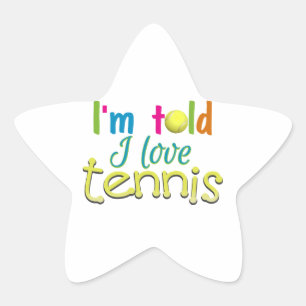 Ich habe mir gesagt, ich Liebe Tennis Stern-Aufkleber