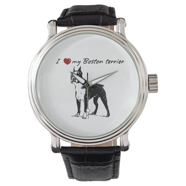 Ich habe mit Boston Terrier gesprochen Armbanduhr (Vorderseite)