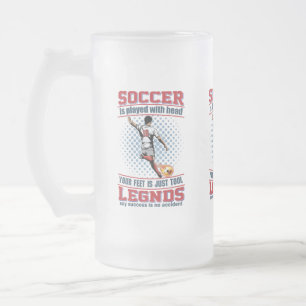 Ich habe mit meinem Kopf Fußball gespielt Mattglas Bierglas