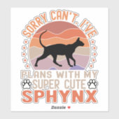 Ich habe mit meiner Sphynx-Katze Pläne Aufkleber (Blatt)