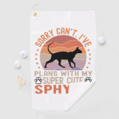 Ich habe mit meiner Sphynx-Katze Pläne Golfhandtuch (Insitu)