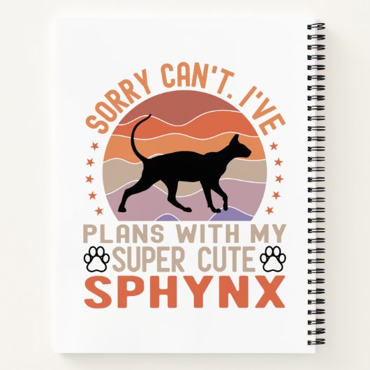 Ich habe mit meiner Sphynx-Katze Pläne Notizblock (Rückseite)