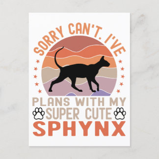 Ich habe mit meiner Sphynx-Katze Pläne Postkarte
