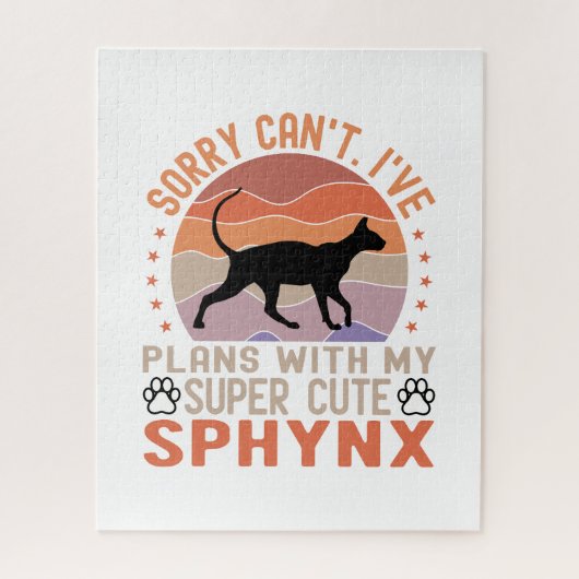 Ich habe mit meiner Sphynx-Katze Pläne Puzzle (Vertikal)