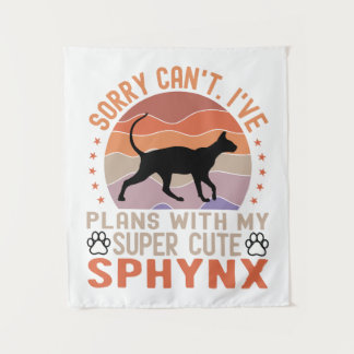 Ich habe mit meiner Sphynx-Katze Pläne Wandteppich