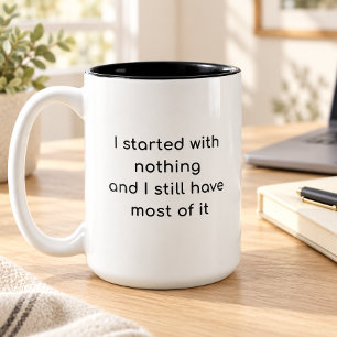 Ich habe mit nichts angefangen und habe immer noch zweifarbige tasse