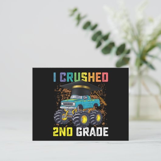 Ich habe Monster-Abschluss der zweiten Klasse zerd Postkarte (Stehend Vorderseite)