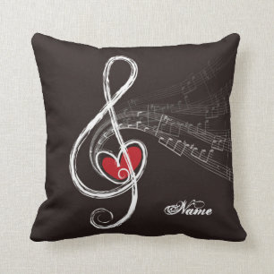 ICH HABE MUSIC Treble Clef Black Personalisiert Kissen