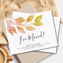 Ich habe neue Zuhause-Herbst-Bewegung Ankündigungspostkarte