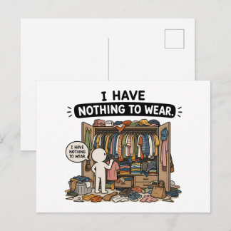 Ich habe nichts zum Anziehen – Lustiger Closet-Mem Postkarte