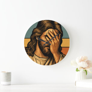 Ich habe nie gesagt, Jesus Meme Funny Christlich Große Wanduhr