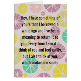 "Ich habe noch diese Sache, die ich" Karte borgte