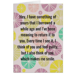 "Ich habe noch diese Sache, die ich" Karte borgte