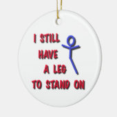 Ich habe noch ein Bein, zum an zu stehen, Rot, Keramik Ornament (Links)