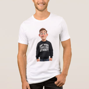 Ich habe null Autorität Lustiges existenzialistisc Tri-Blend Shirt