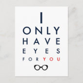 Ich habe nur Augen für Sie - klare Brille Postkarte (Vorderseite)