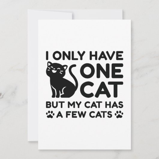 Ich habe nur eine Katze Dankeskarte (Vorderseite)