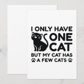 Ich habe nur eine Katze Dankeskarte (Vorne/Hinten)