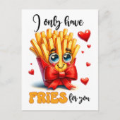 Ich habe nur Fries für dich lustige Punny Valentin Postkarte (Vorderseite)