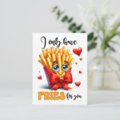 Ich habe nur Fries für dich lustige Punny Valentin Postkarte (Stehend Vorderseite)